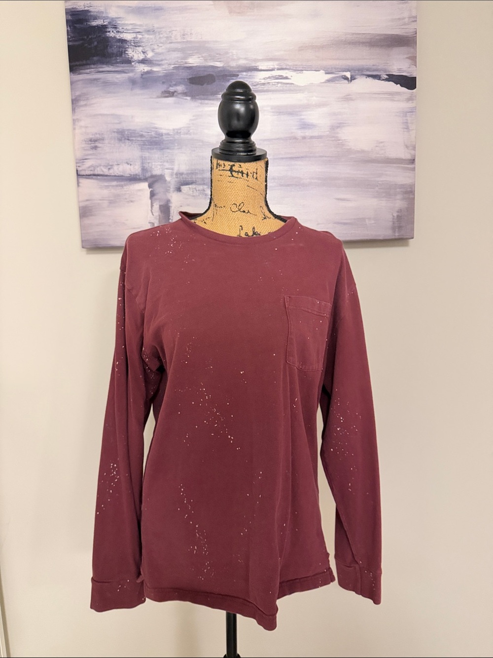 Abercrombie & Fitch Long Sleeve Pocket Tee - Wine